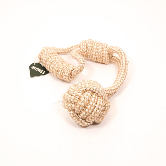 Forest Knot Hemp Rope Tug Toy with Handle